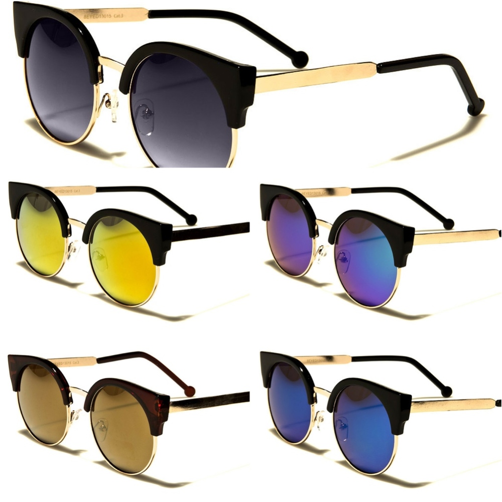 Mirrored Cat Eye Shape Fashion Sunglasses